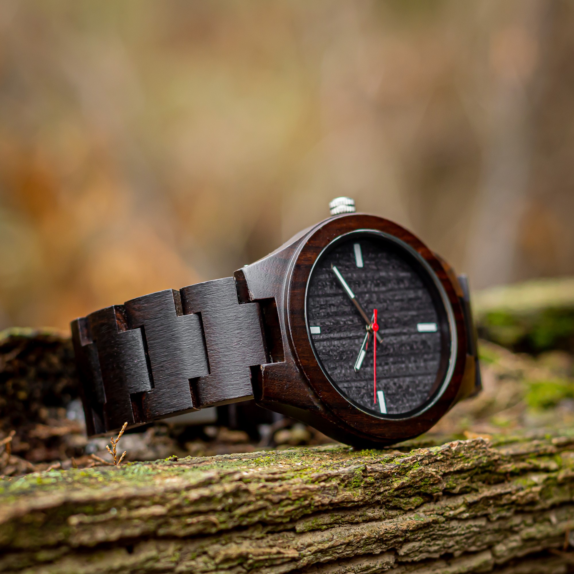 Reloj Automático de madera de Ébano Oriental - Woodenson Perú