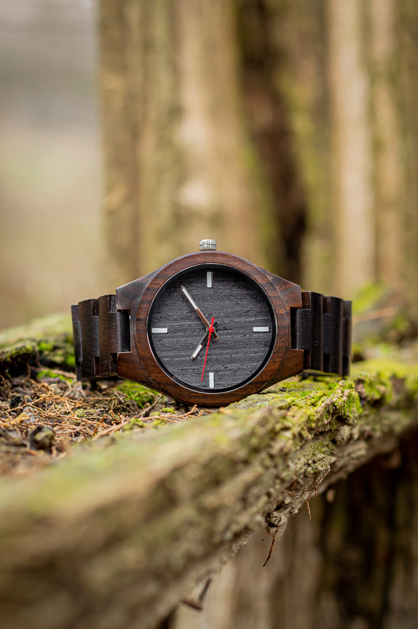 Reloj Automático de madera de Ébano Oriental - Woodenson Perú