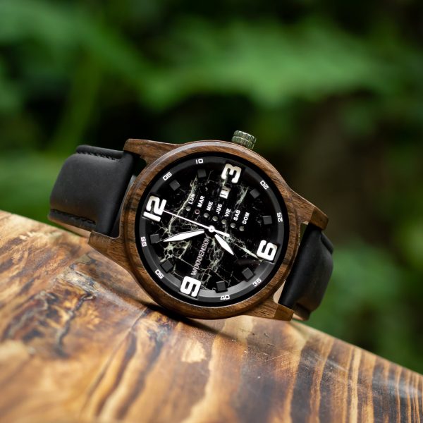 Reloj Automático de madera de Ébano Oriental - Woodenson Perú